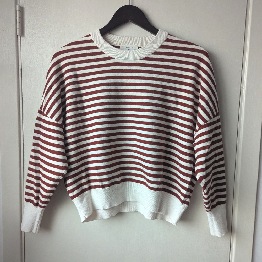 Elodie Cropped Striped Crewneck Sweater